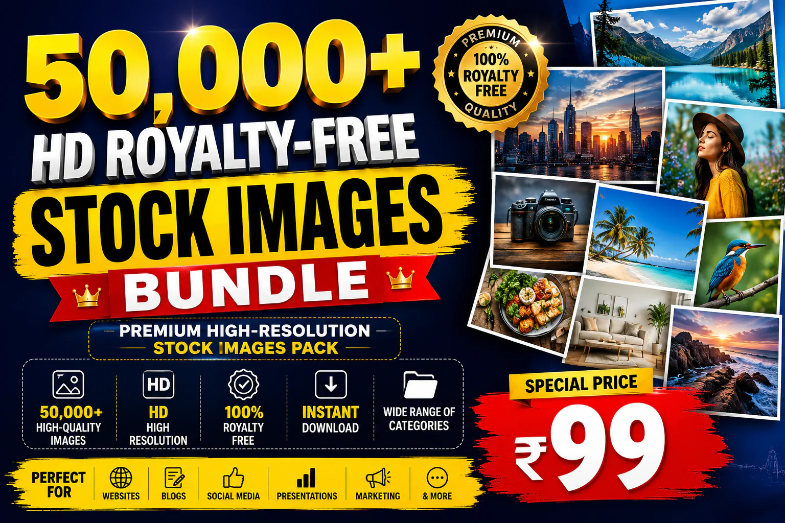 50,000+ HD Royalty-Free Stock Images Bundle Premium High-Resolution Stock Images Pack