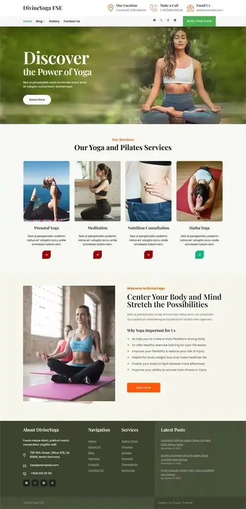 Divine Yoga WordPress Theme