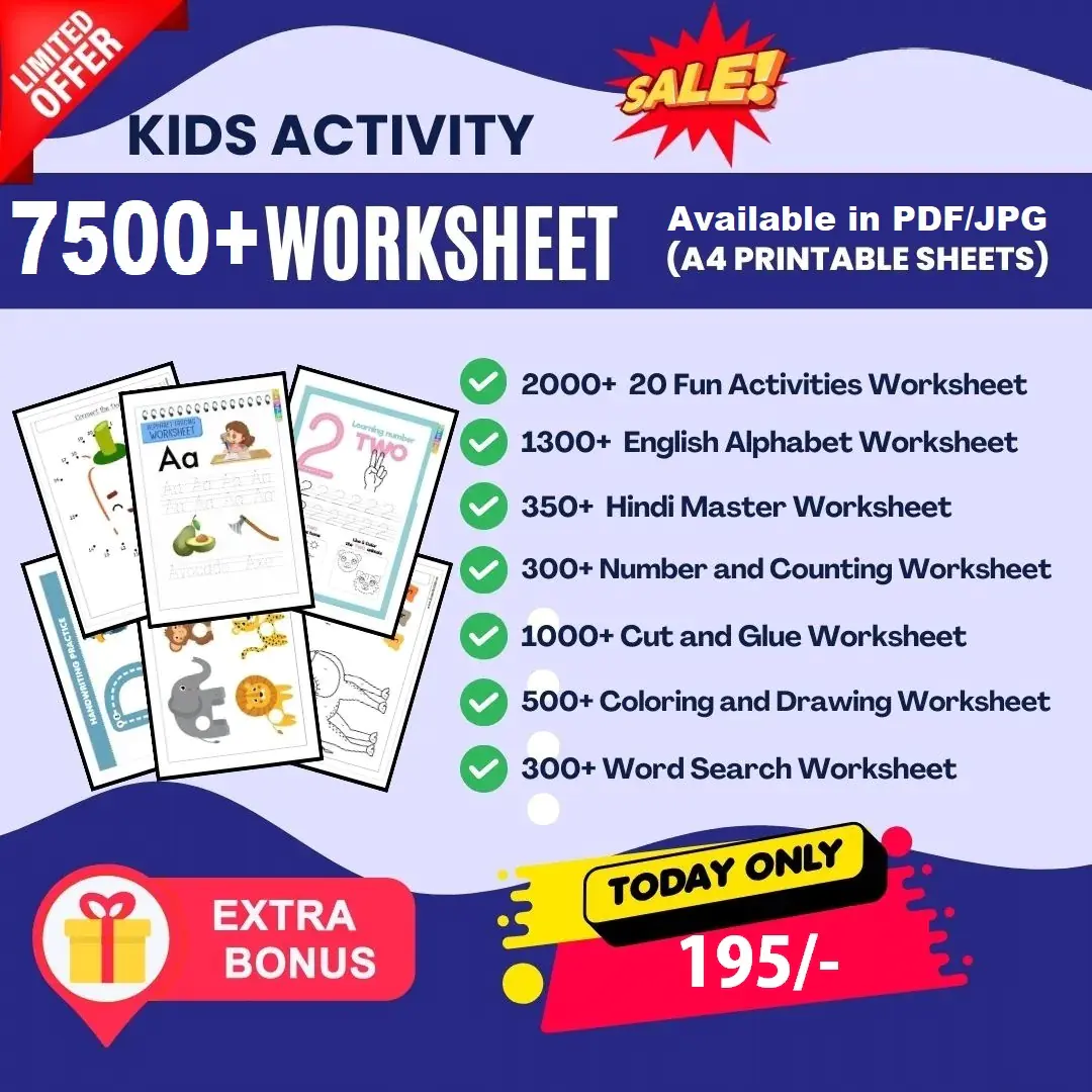 7500+ Preschool, KinderGArden Super Kids Worksheet & Parenting - A complete Pre-school Solutions